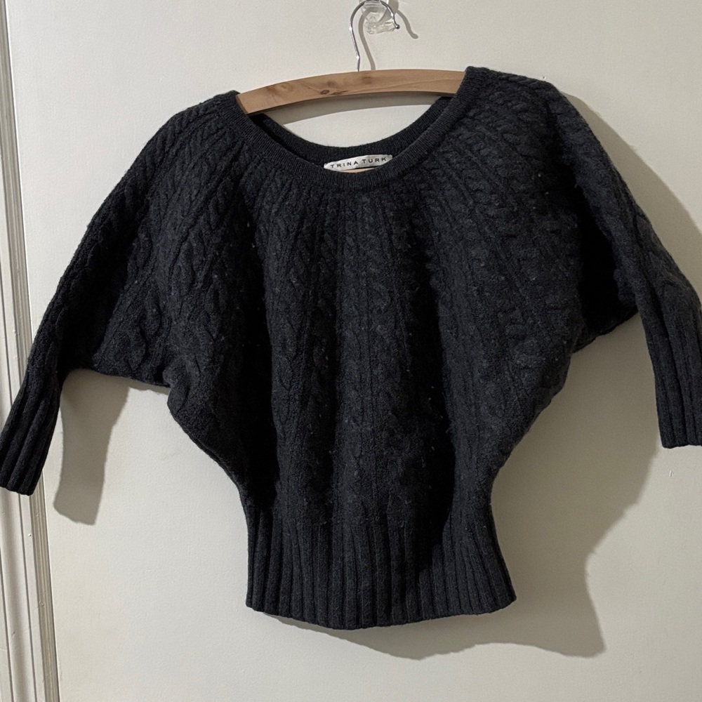 Trina Turk 
100% Merino Wool Cable Knit Sweater